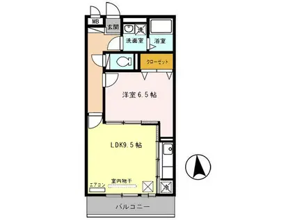 セジュール神領(1LDK/1階)の間取り写真