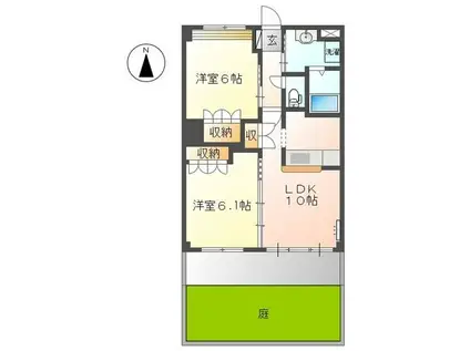 コンフォール前田III(2LDK/1階)の間取り写真