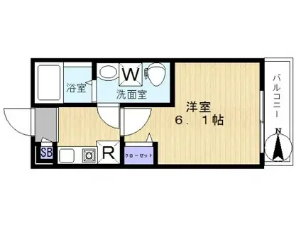 NEST芝(1K/2階)の間取り写真