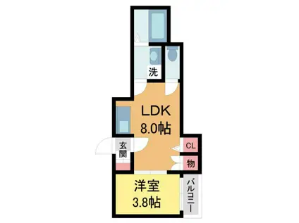 VINCULUM NOVEM(1LDK/3階)の間取り写真