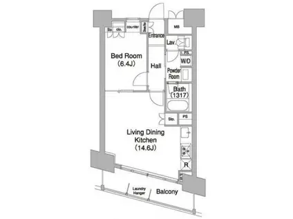 コンフォリア芝浦バウハウス(1LDK/10階)の間取り写真