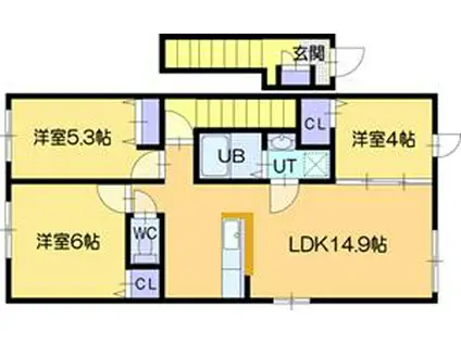 BELLET V(3LDK/2階)の間取り写真