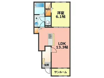 グレイス(1LDK/1階)の間取り写真