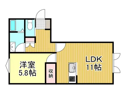 カーサルピナス(1LDK/2階)の間取り写真