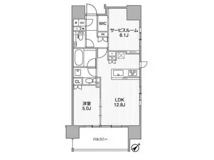 ディームス渋谷本町(1SLDK/4階)の間取り写真