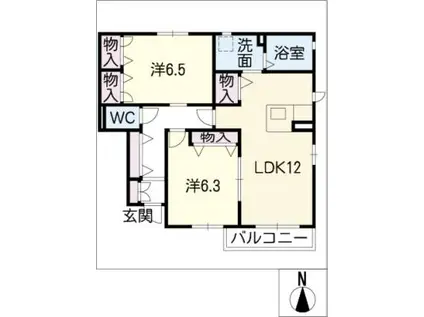 プロヌーブ岐南(2LDK/2階)の間取り写真