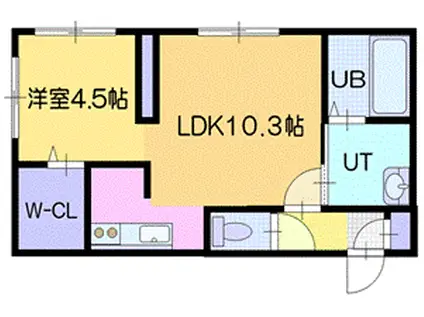 CREA新札幌(1LDK/2階)の間取り写真