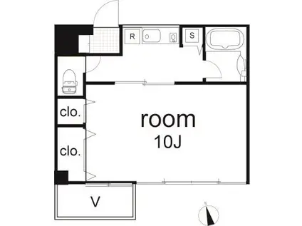 ラポール小金(1K/6階)の間取り写真