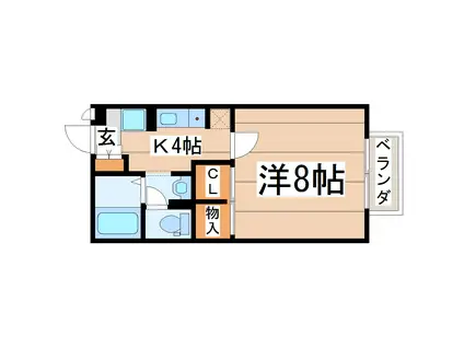 コンフォートASAKA(1K/1階)の間取り写真