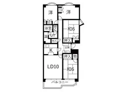 矢田川パークハウス(4LDK/12階)の間取り写真