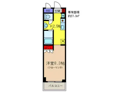 LAPIS(1K/6階)の間取り写真