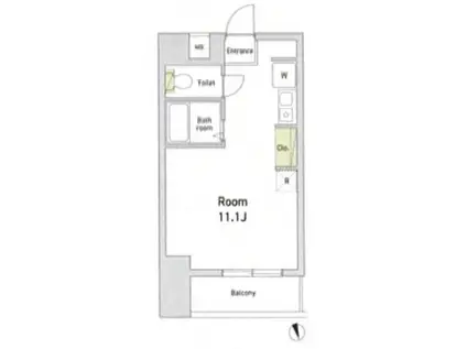 エスモア銀座イースト(ワンルーム/9階)の間取り写真