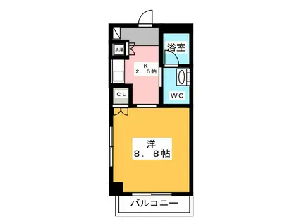 リバブル本通(1K/4階)の間取り写真