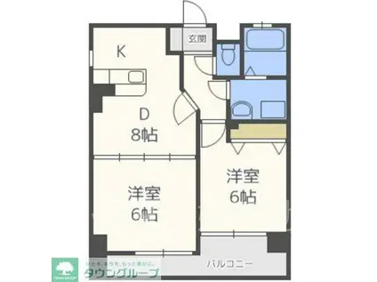 ベンディーオ小笹(2DK/3階)の間取り写真