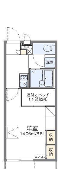 レオパレス魚住南(1K/1階)の間取り写真