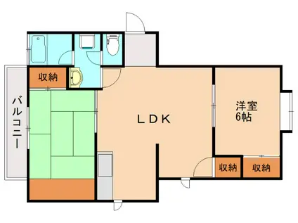 ニュー本町ビル(2LDK/4階)の間取り写真