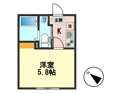 VIETA西小岩(1K/3階)の間取り写真