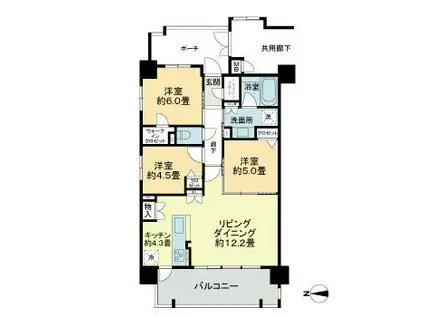 ブランシエラ那覇赤嶺ステーションファースト(3LDK/3階)の間取り写真