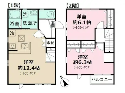 ヴィータセレーナ(2LDK/1階)の間取り写真