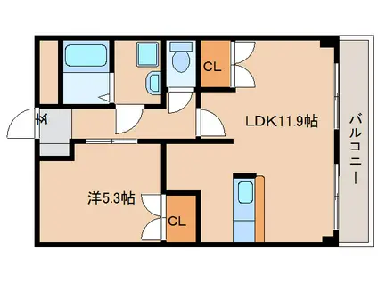 メルベーユ二階堂(1LDK/3階)の間取り写真