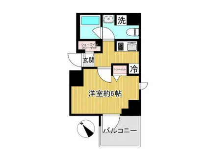 ショーケンレジデンス横浜鶴見4(1K/7階)の間取り写真