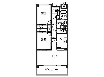 グローブコート城之前(2LDK/5階)の間取り写真