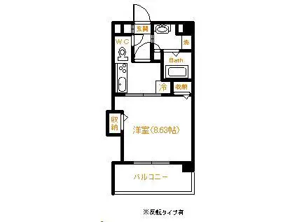 コスモマンション加納(1K/6階)の間取り写真