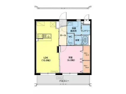 ユーミー高洲(1LDK/2階)の間取り写真