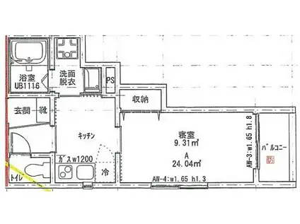 グレイスコート塚本(1K/3階)の間取り写真
