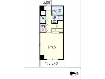 グリーンパーク新瑞(1K/2階)の間取り写真