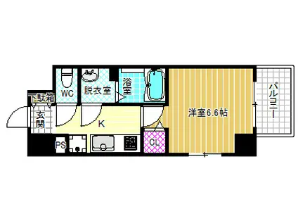 ベクス福島(1K/8階)の間取り写真