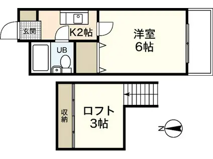アクバー五日市(1K/1階)の間取り写真
