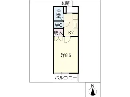 ステージ東山(1K/2階)の間取り写真
