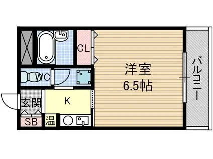 パインハウス(ワンルーム/2階)の間取り写真