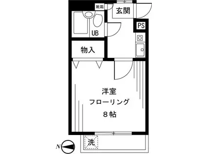 東京メトロ東西線 中野駅(東京) 徒歩7分 3階建 築33年(1K/3階)の間取り写真