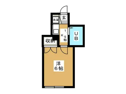 ＪＲ京浜東北線 鶴見駅 徒歩10分 2階建 築39年(1K/1階)の間取り写真