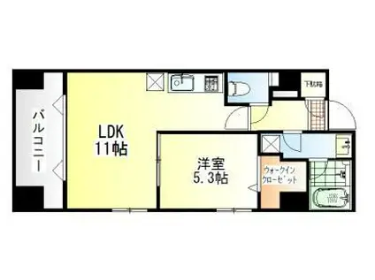 ピニエール浦和岸町(1LDK/9階)の間取り写真