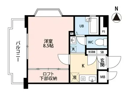 ロイヤルヒルズ成田町(1K/4階)の間取り写真