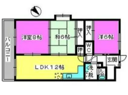 エスポワール空港通(3LDK/3階)の間取り写真