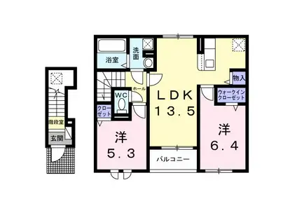 アバンツァート(2LDK/2階)の間取り写真