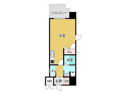 マリス京橋WING(1K/2階)の間取り写真