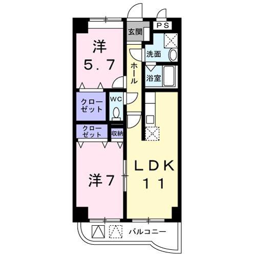エトワールヒトミ(2LDK/3階)の間取り写真