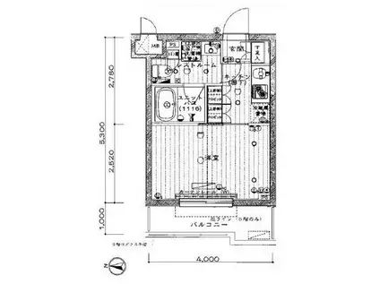 ルーブル武蔵新城弐番館(1K/3階)の間取り写真