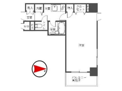 プレールドゥーク銀座イースト(1K/4階)の間取り写真