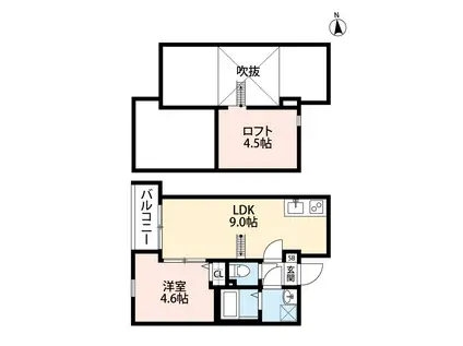クラスコ柏(1LDK/3階)の間取り写真