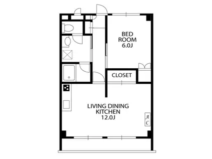 グランドール用賀A棟(1LDK/3階)の間取り写真