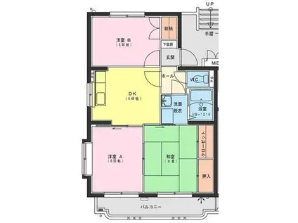 ジェネシス大島 C・D棟(3DK/3階)の間取り写真