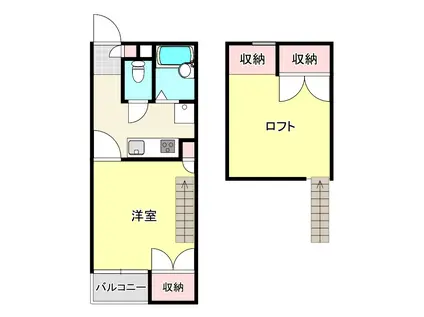 セイラBOX上並榎C(1K/2階)の間取り写真