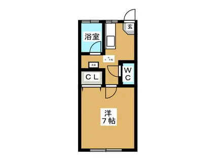 FEEL YOKOUCHI(1K/2階)の間取り写真