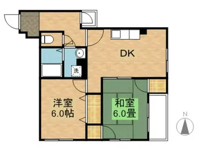 シティコーポ五十鈴(2DK/3階)の間取り写真
